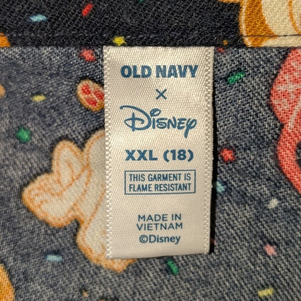 Old Navy Disney Mickey Mouse Gingerbread Holiday Pajama Set Navy Blue XXL‎ 18